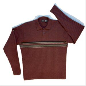 Massini Men's Burgundy Long Sleeve Pullover Sweater Size‎ M ~ Perfect